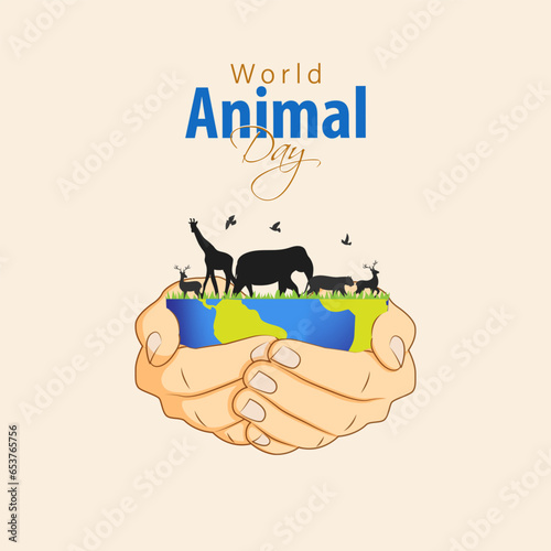 Vector illustration of World Animal Day banner