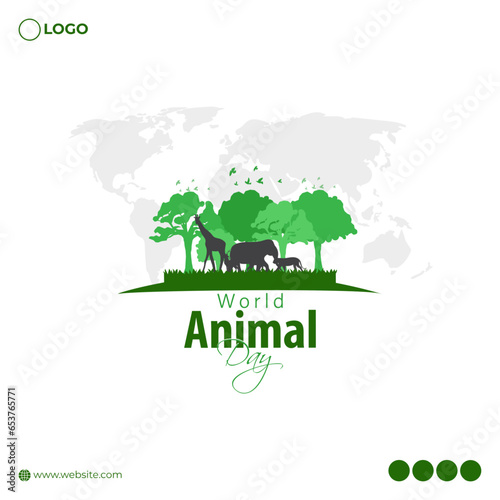 Vector illustration of World Animal Day banner