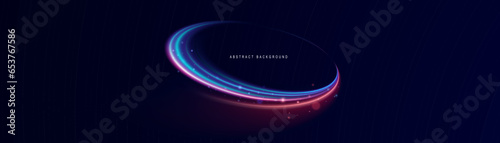 Neon rings set. Vector illustration of neon rings on dark background. Abstract vector fire circles, sparkling swirls and energy light spiral frames, neon blurry light circles at motion, Swirl effect.