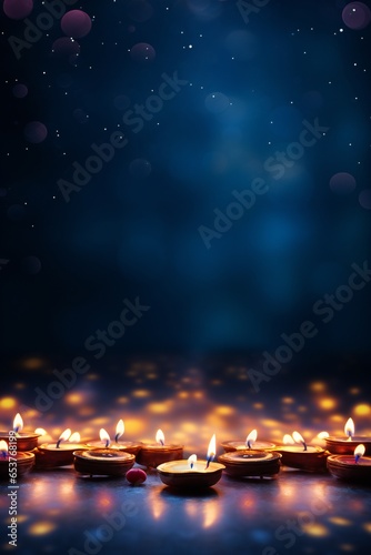 Magic soft fog Diwali festival poster background, with empty copy space Generative AI