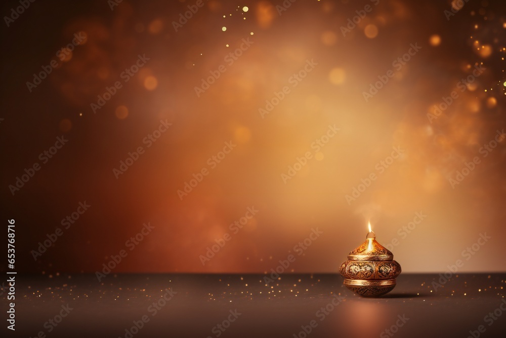 Fototapeta premium Magic soft fog Diwali festival poster background, with empty copy space Generative AI