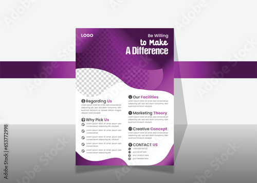 Simple modern unique flyer design template with modern color combination. abstract flyer design.