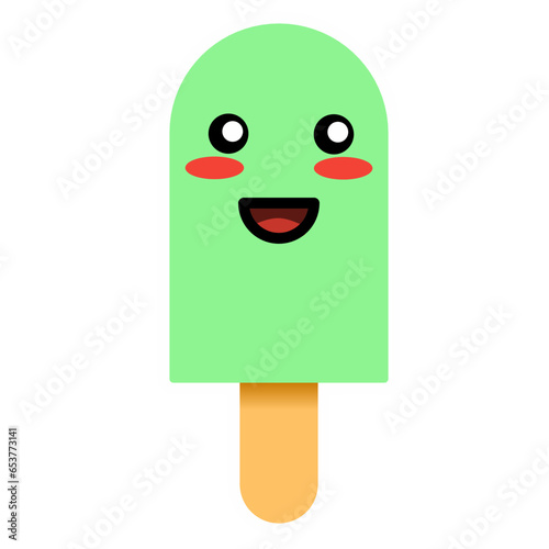melon flavour popsicle ice cream sticker character