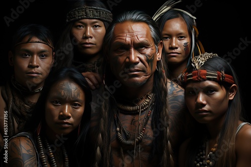 Mentawai Tribe - Indigenous to the Mentawai Islands of Indonesia.Generated with AI