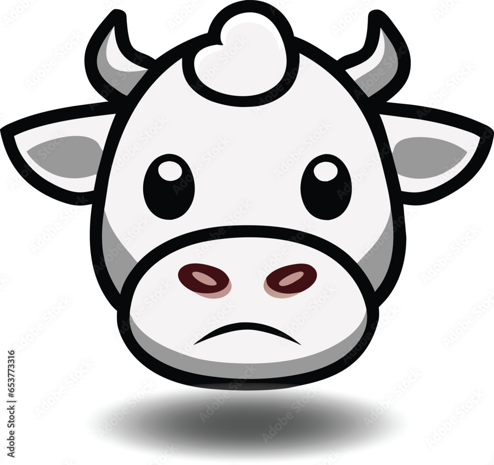 funny cartoon head cow