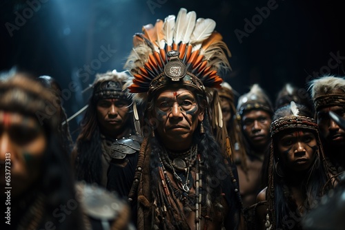 Mentawai Tribe - Indigenous to the Mentawai Islands of Indonesia.Generated with AI photo