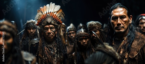 Mentawai Tribe - Indigenous to the Mentawai Islands of Indonesia.Generated with AI photo