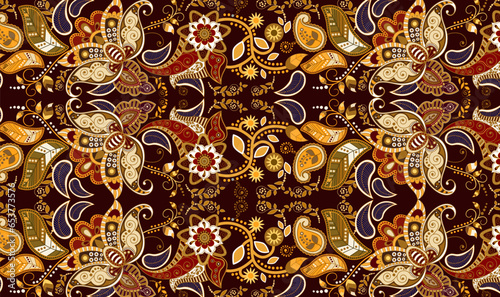 Colorful paisley pattern for textile, cover cloth, wrapping paper, web. Ethnic vector wallpaper with decorative elements.