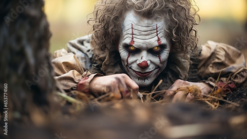 portrait of a scary clown