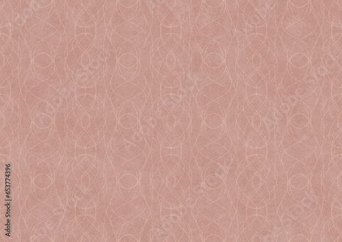 Hand-drawn abstract seamless ornament. Light semi transparent pale pink on a pale pink background. Paper texture. Digital artwork, A4. (pattern: p10-1c)
