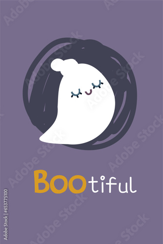Cute ghost and the inscription 