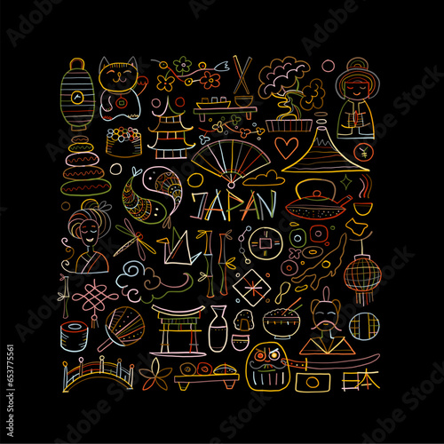 Japanese traditions and culture. Background for your design