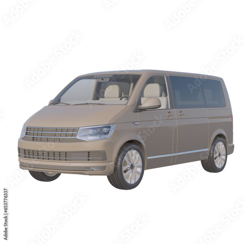 Realistic minivan on isolated transparency background