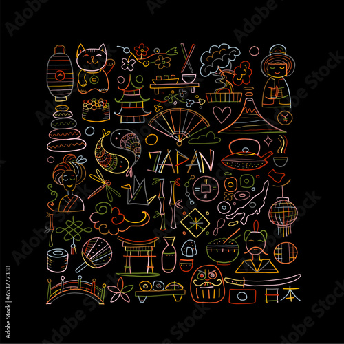 Japanese traditions and culture. Background for your design