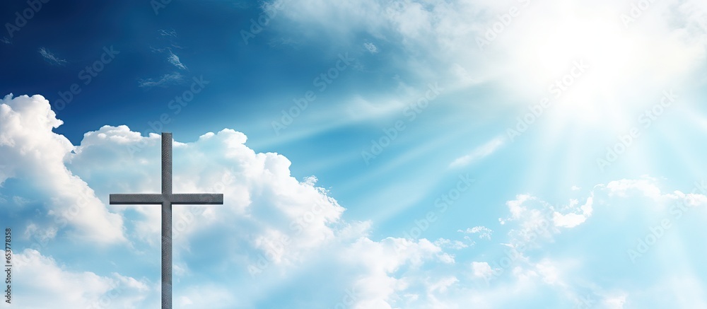 Skyward cross Easter joy Christian emblem Skyward cross Easter joy Christian emblem