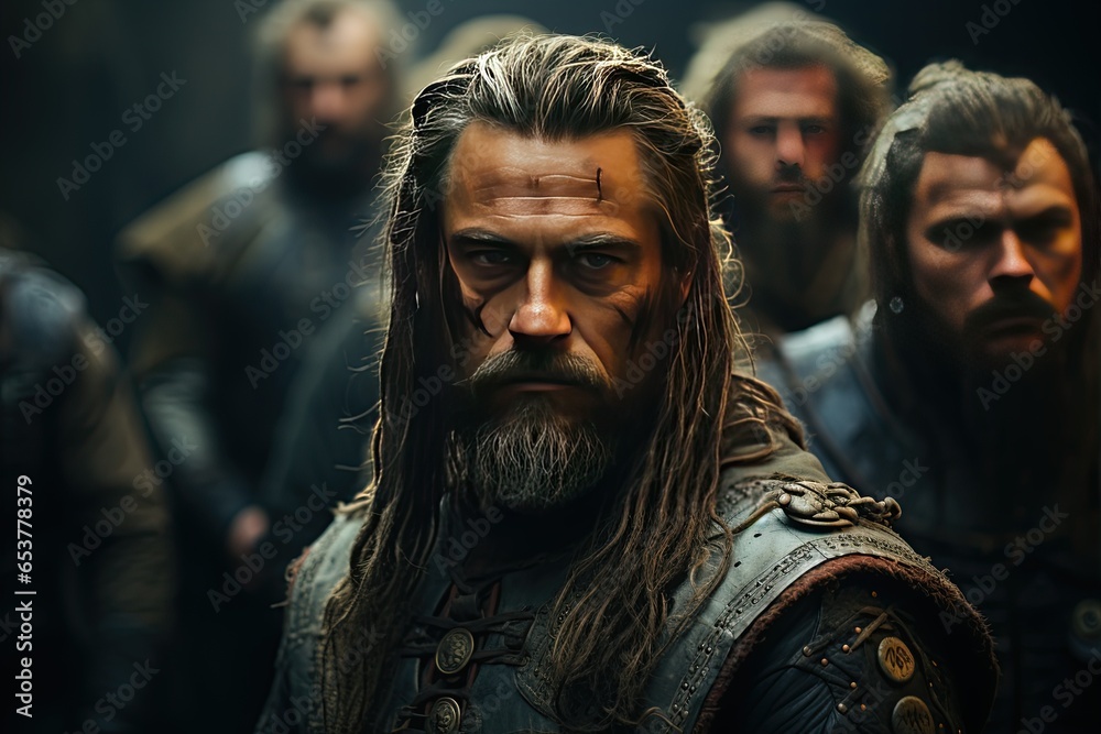 Obraz premium legendary Viking warriors, their longships, battles, and Norse mythology,Generated with AI