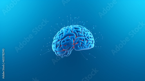 minimalistic modern background picture on the topic of mental health and neurological disease. brain. modern blue