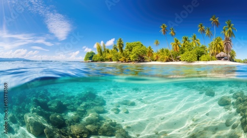 Tropical Paradise Island with Crystal Clear Waters