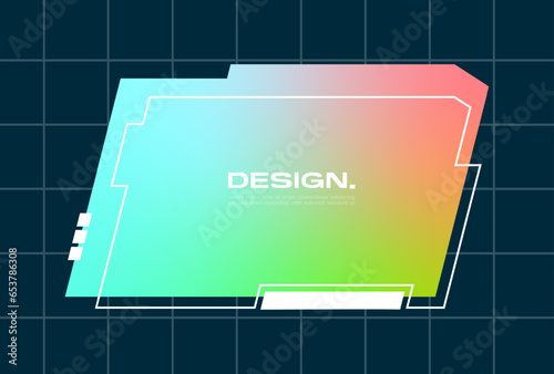 Futuristic pop up interface illustration. Video overlay element.