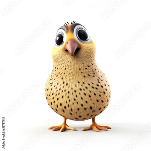 Cute quail cartoon character photo