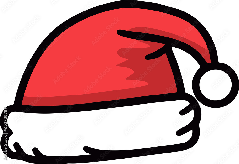 santa hat transparent background PNG clipart Stock Illustration | Adobe