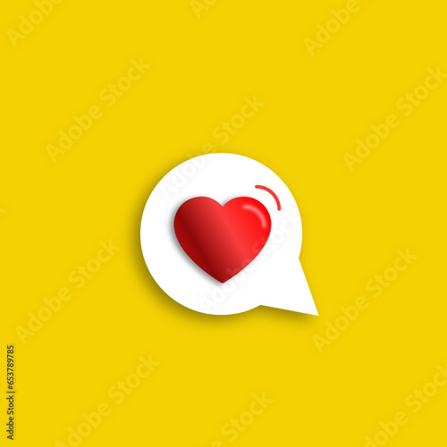 Heart icon, yellow function, indicative circle