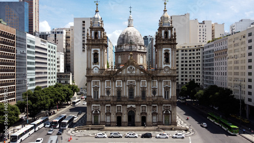 Panoramic aerial view of Rio de Janeiro Brazil. International travel landmark. Vacation destination photo