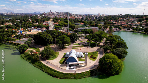 Belo Horizonte Minas Gerais Brazil. Aerial view of landmark at historic centre of downtown city. Tourism postcard. Travel destination. Vacation travel.