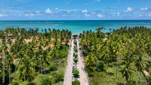 Sao Miguel dos Milagres Beach at Alagoas Brazil. Miracle Route at Alagoas Brazil. Tropical travel destination. Northeast Brazil.   photo