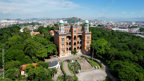 Fiocruz Foundation headquarters at Rio de Janeiro Brazil. Coronavirus vaccine factory partner Oxford laboratory England. Fiocruz Foundation Covid-19 Vaccine factory. Coronavirus vaccine.  photo