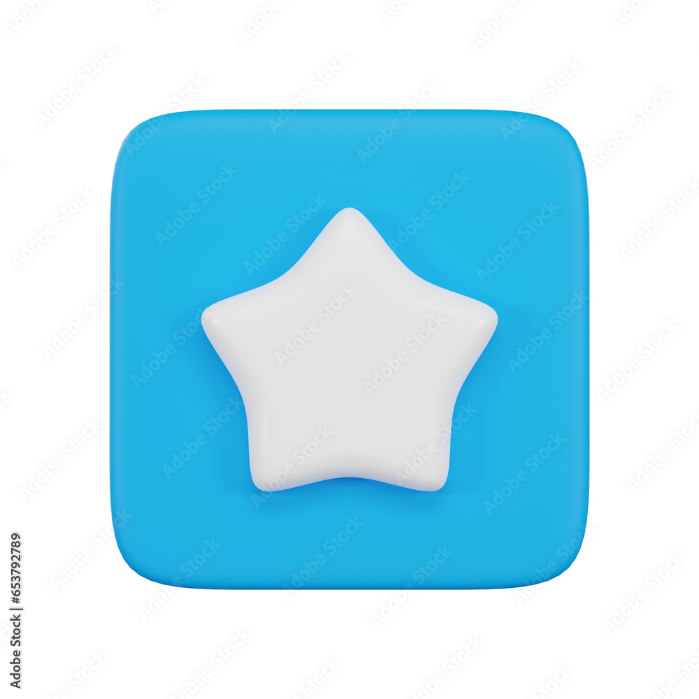 Star 3d icon isolated . 3d user interface. 3d rendering Star 3d icon isolated . 3d user interface. 3d rendering