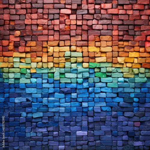 colorful brick wall wallpaper