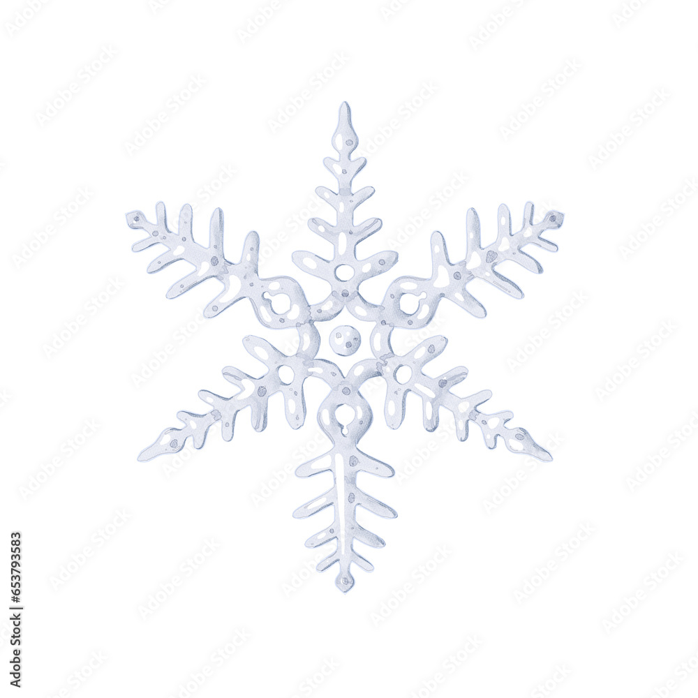 Watercolor Snowflake Illustration Watercolor Snowflake Illustration