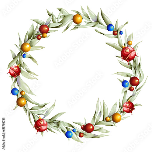 Watercolor Christmas Wreath 
