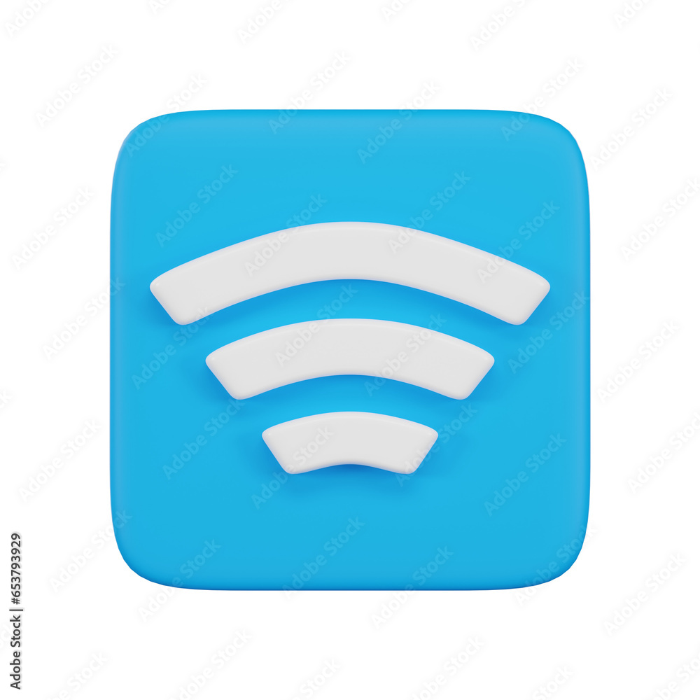 wifi 3d icon 3d user interface. 3d rendering wifi 3d icon 3d user interface. 3d rendering