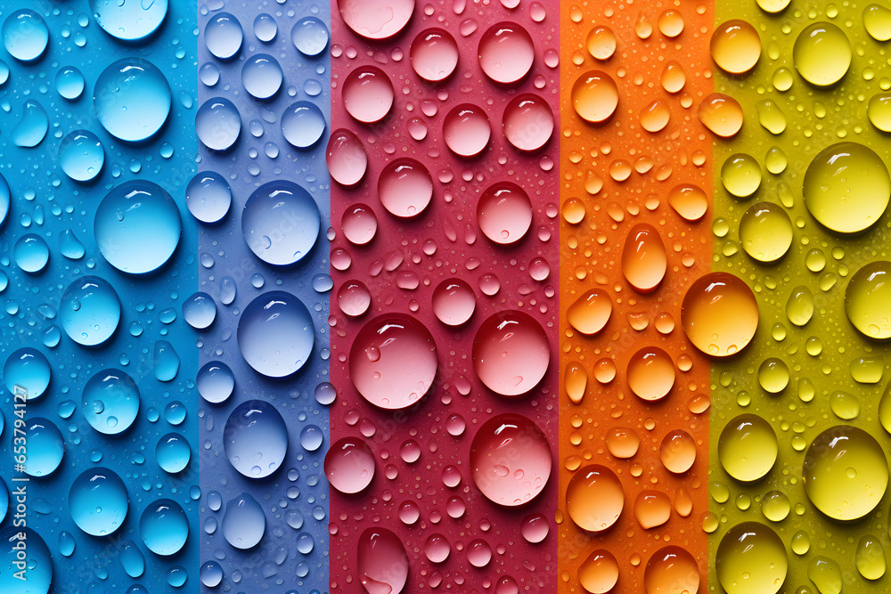 water drops on rainbow colors background water drops on rainbow colors background