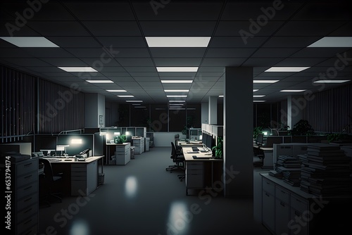nobody in the dark high technology office little light 