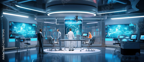futuristic lab transforming hospital wards: the future of high tech healthcare.