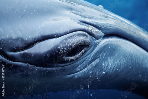 Eye of the blue whale close up