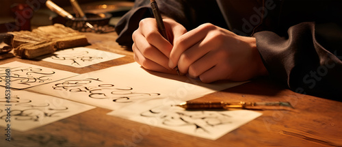 Close-Up of Hands Engaged in Woodworking or Carpentry, Generative AI