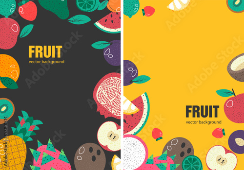 Organic fruits and snacks, promotional banner