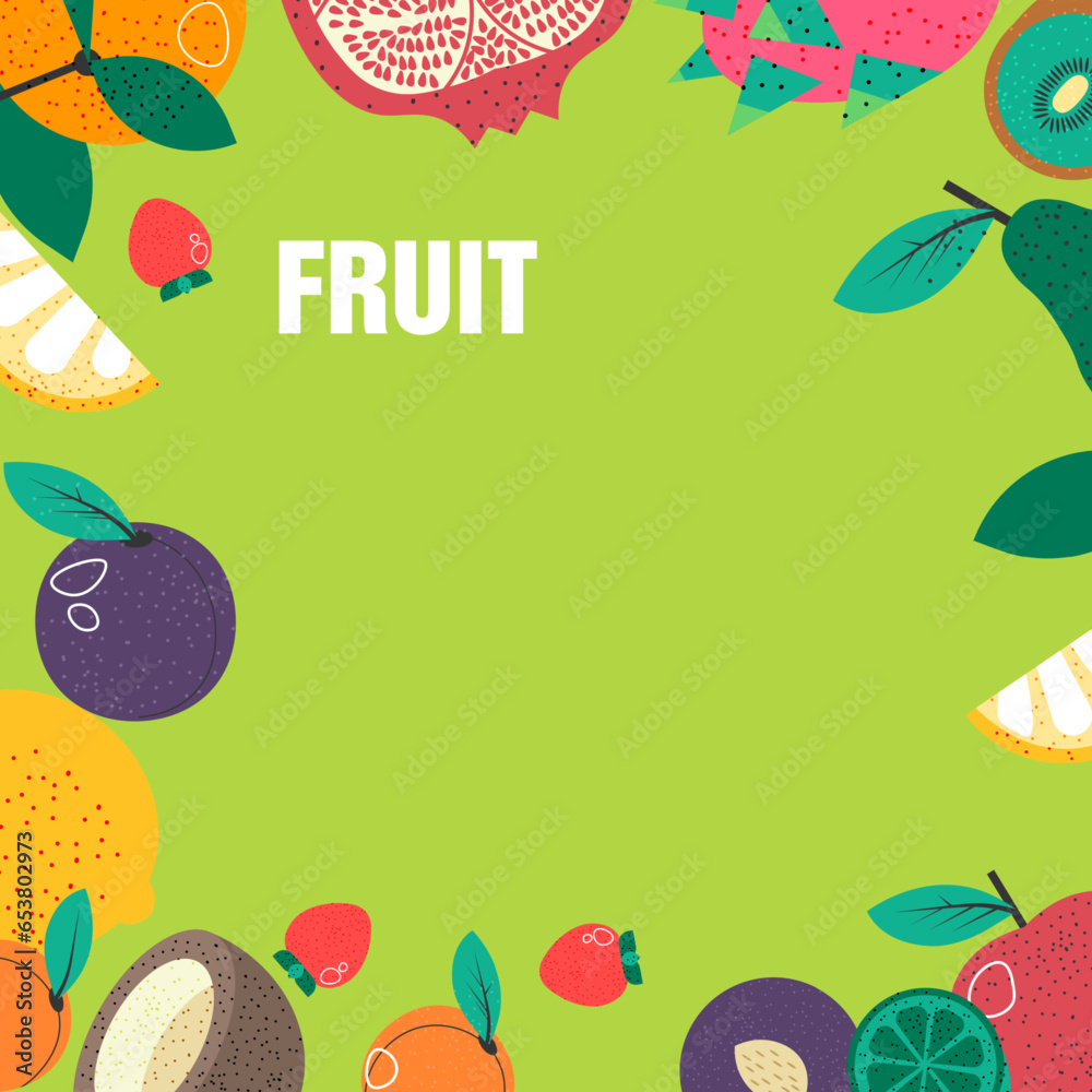 Organic and natural fruits, promotional banner Organic and natural fruits, promotional banner