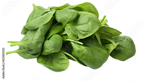 Bundle Of Fresh Spinach. Isolated on Transparent background.