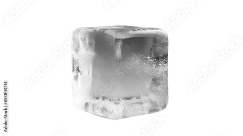 a cube of ice. Isolated on Transparent background.