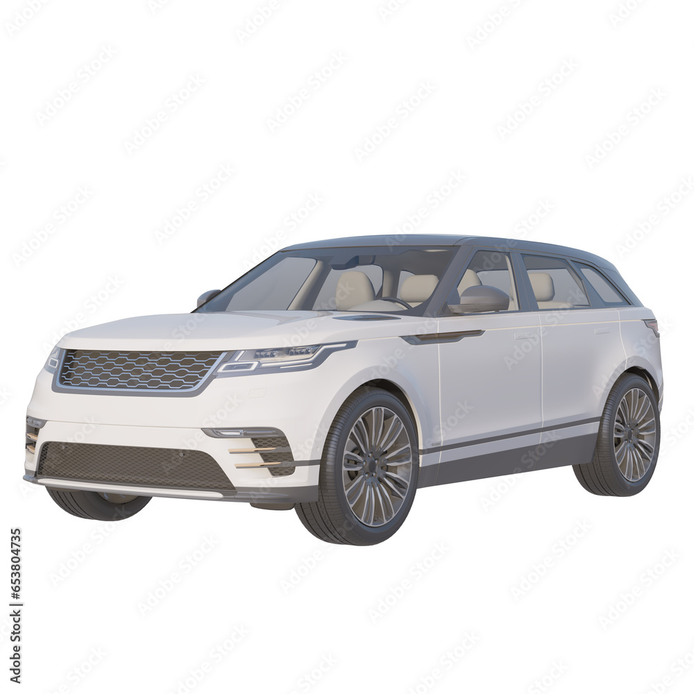 Realistic SUV car on isolated transparency background