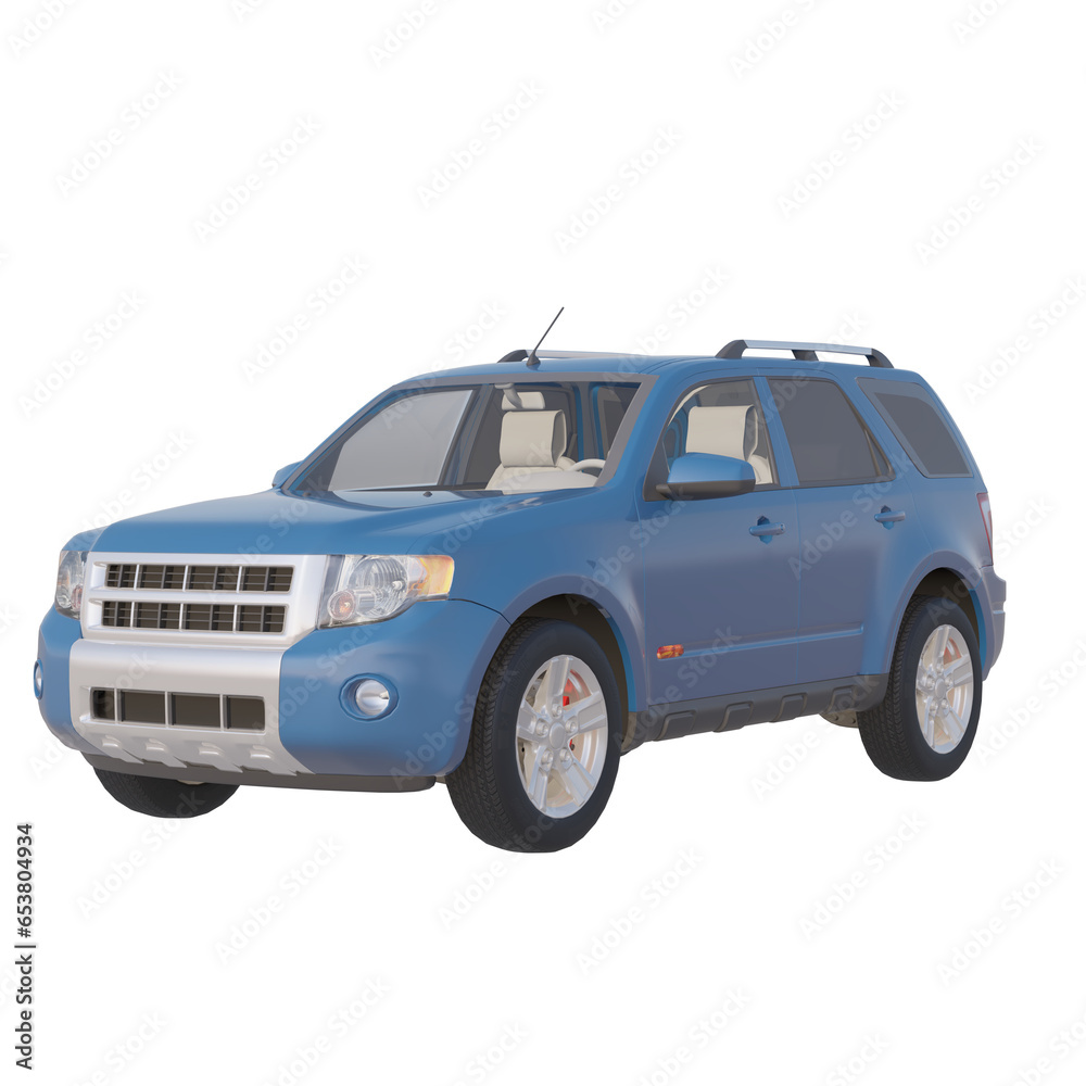 Realistic SUV car on isolated transparency background