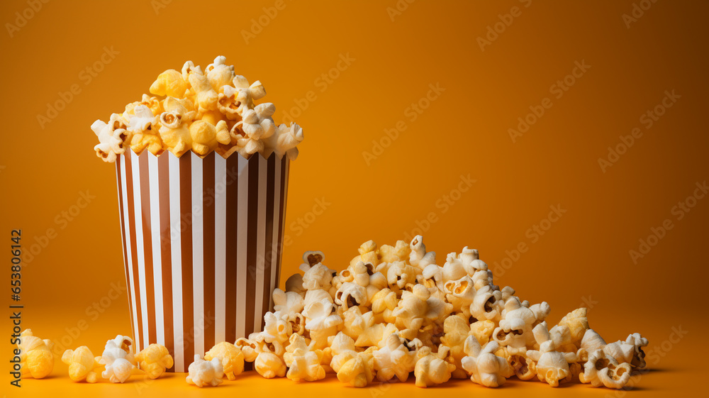 a popcorn and a cup of popcorn. popcorn in the shape of a movie. movie or cinema movie concept. a popcorn and a cup of popcorn. popcorn in the shape of a movie. movie or cinema movie concept.
