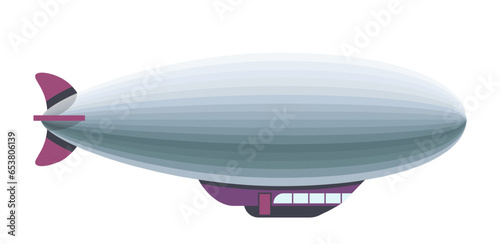 Retro dirigible, vintage airship or plane vector