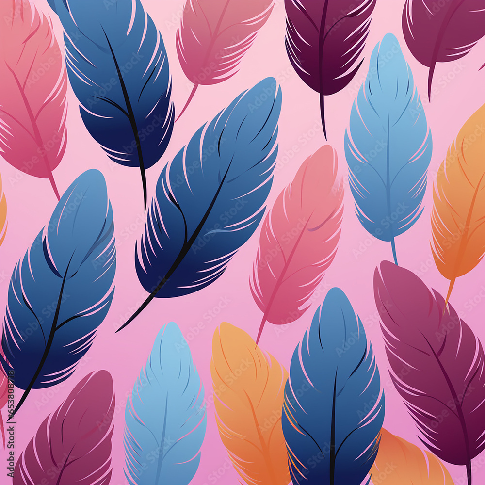 Art of many feathers background image minimal illustration created with Generative Ai Art of many feathers background image minimal illustration created with Generative Ai
