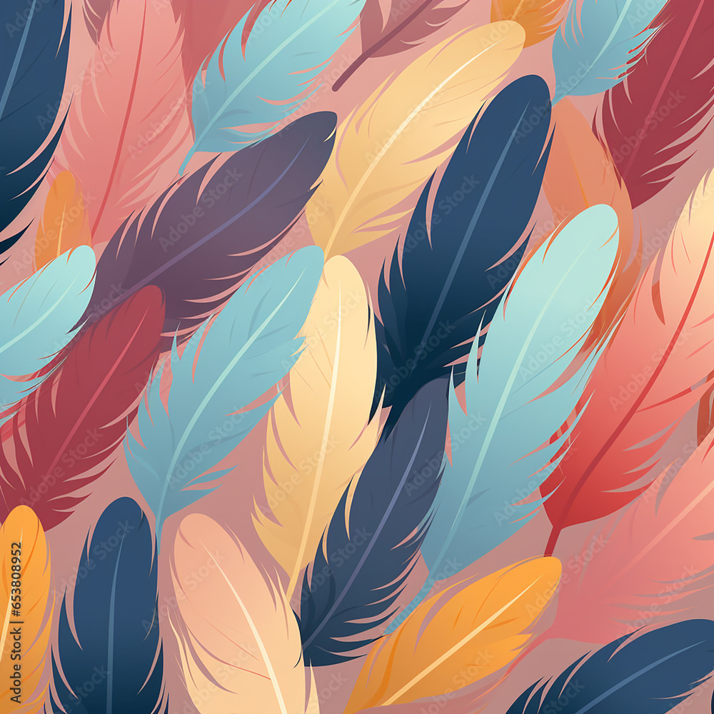 Art of many feathers background image minimal illustration created with Generative Ai Art of many feathers background image minimal illustration created with Generative Ai
